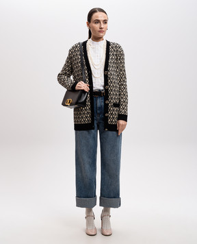 Valentino Бежевий кардиган TOUTE LA V з вовни 6B3KA09A929