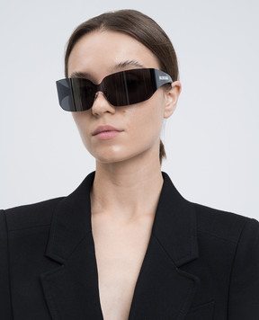 Balenciaga Чорні сонцезахисні окуляри Mono Square 830307T0003w