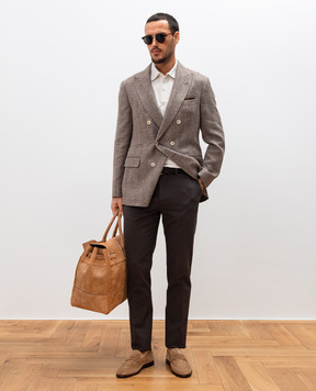 Brunello Cucinelli Серые брюки M252DI1770