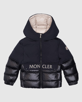 Moncler ENFANT Дитячий синій пуховик з логотипом J29541A00100595ZJ1214