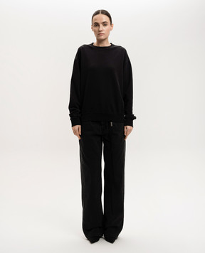 Ann Demeulemeester Черный свитшот Smo с принтом B0012706FA185