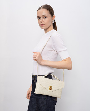 Bottega Veneta Бежевая кожаная сумка с плетением 817191V08Z0