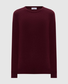 Brunello Cucinelli Бордовий джемпер з кашеміру з ланцюжком моніль M12144400P