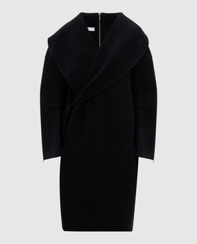 Helmut Lang Черное пальто Apex Cocoon из шерсти O06HM499