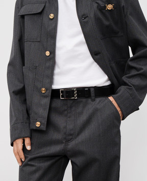 Versace Черный кожаный ремень Greca 10151051A08779