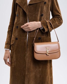 Saint Laurent Бежева шкіряна сумка SOLFERINO з монограмою 8323300SX0W