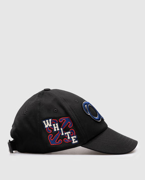 Off-White Чорна кепка з нашивкою логотипа Off OWLB045F24FAB008