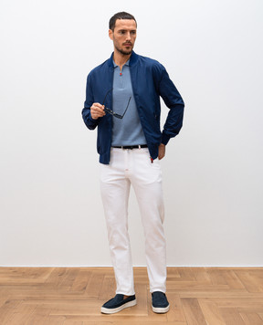 Kiton Синя вітровка з логотипом UBLMSEAK0750F