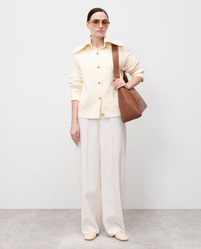 Bottega Veneta Бежевый кардиган в рубчик 829580V59X0