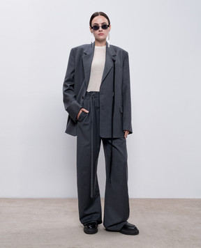 Ann Demeulemeester Серые брюки Linna из шерсти 2402WTR01FA515