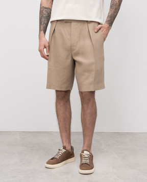 Loro Piana Бежевые шорты Reinga из льна FAP4216