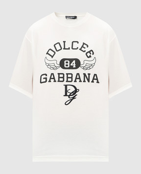 Dolce&Gabbana Белая футболка с принтом логотипа G8PN9ZG7NSN