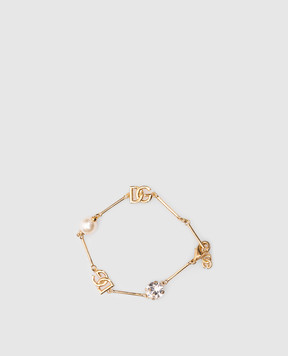 Dolce&Gabbana Золотой браслет с логотипом. WBQ2X2W1111