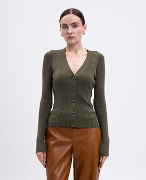 Twinset Зелений кардиган в рубчик 252LI3EAA