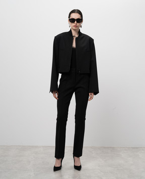 Max Mara Sportmax Чорні штани PAGGIO з декоративними рядками PAGGIO