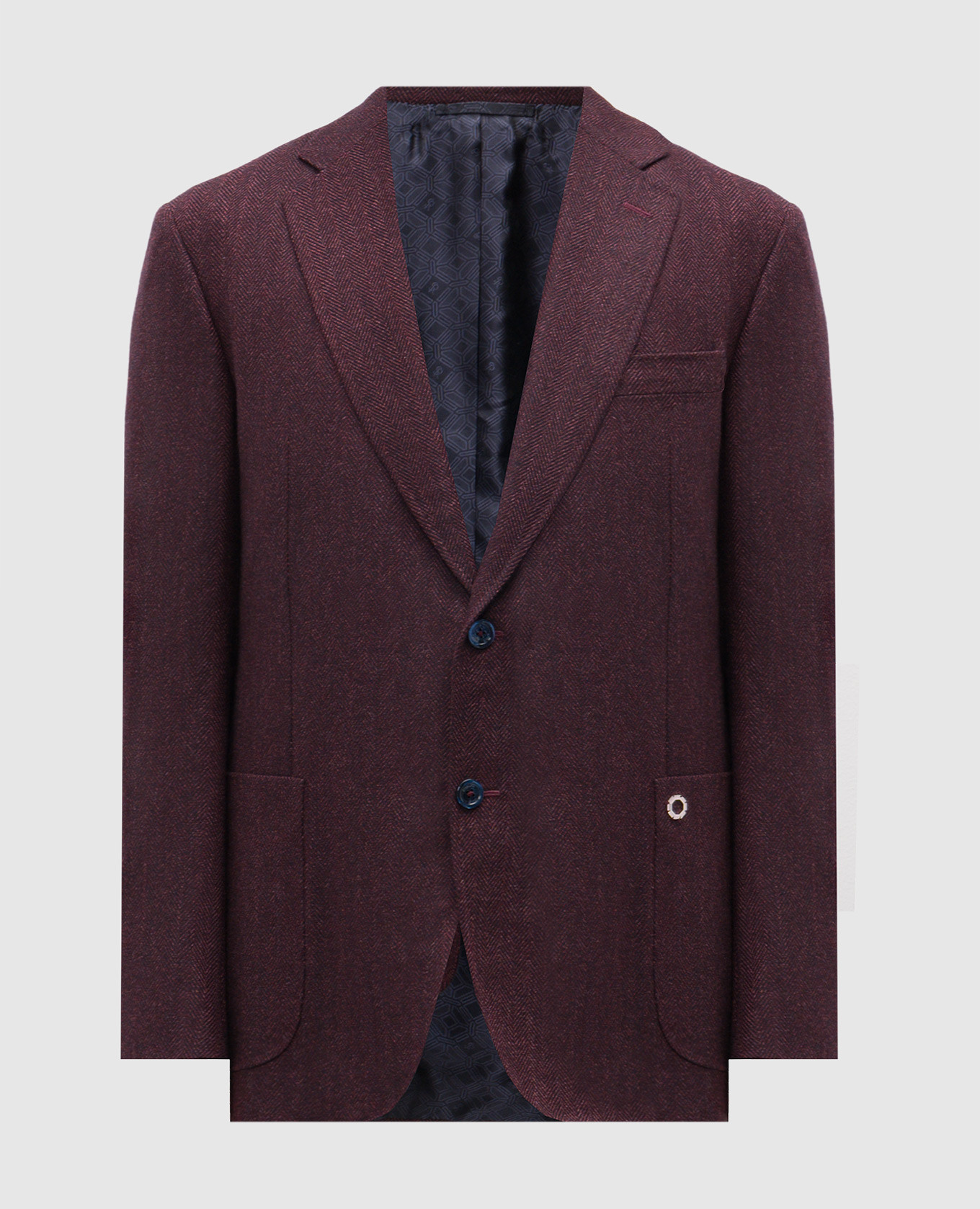 

Бордовый пиджак из шерсти и шелка в узор, Пиджаки