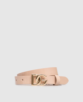 Dolce&Gabbana Дитячий бежевий шкіряний лакований пояс EE0070A1471