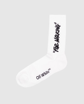 Off-White Білі шкарпетки з контрастним логотипом OWRA035C99KNI002