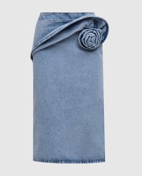Magda Butrym Голубая джинсовая юбка с аппликацией DENIM03SKIRT144525