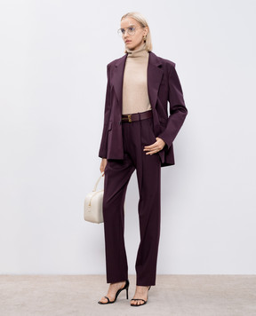 Victoria Beckham Фіолетові штани з вовною 1324WTR005598B
