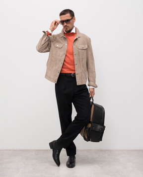Brunello Cucinelli Бежевая замшевая куртка MPCFN2042