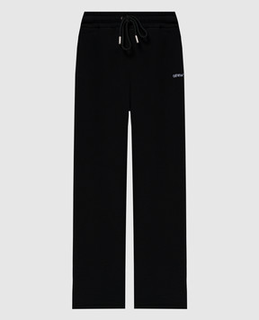 Off-White Чорні спортивні штани з вишивкою Bandana Arrow OMCH054S24FLE002