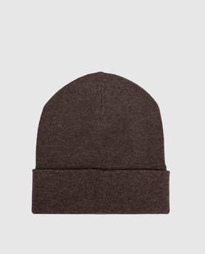 Brunello Cucinelli Коричнева шапка з кашеміру з відворотом M12163199