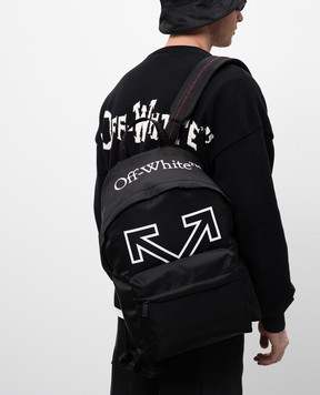 Off-White Чорний рюкзак Heritage з логотипом OMNB123C99FAB001