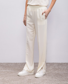 Twinset Білі штани з металевою емблемою логотипа 251TE2164