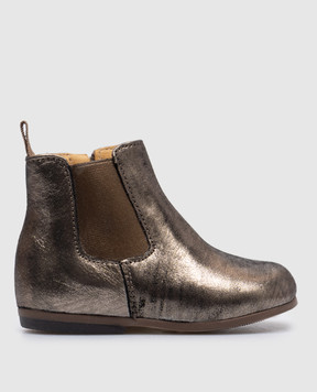 Zecchino D'oro Детские зоолотистые кожаные ботинки N101471722
