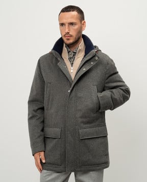 Brunello Cucinelli Сіра куртка з кашеміру MM4006400