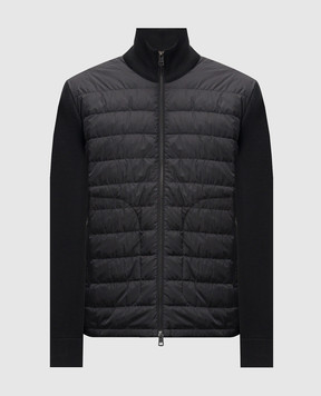 Moncler Черная комбинированная куртка с логотипом J20919B50700A9341