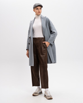 Brunello Cucinelli Коричневі шкіряні штани M0CSTP8702