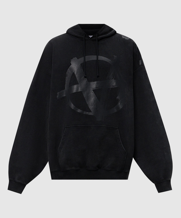 Vetements - Серые худи с принтом логотипа Black Anarchy UA65HD650G
