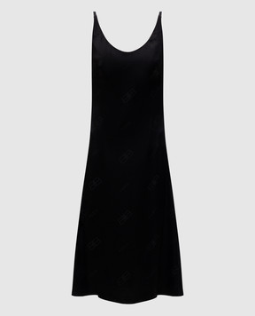 Balenciaga Черное платье из шелка с открытой спиной 831675TON03