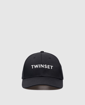 Twinset Чорна кепка з вишивкою логотипа 241TO5150