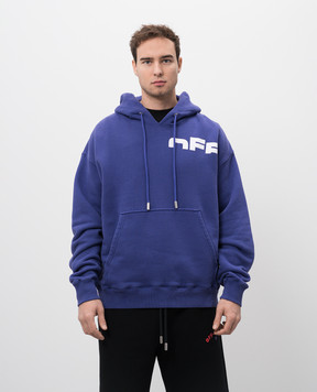 Off-White Фіолетове худі з логотипом OMBB085S25FLE00G