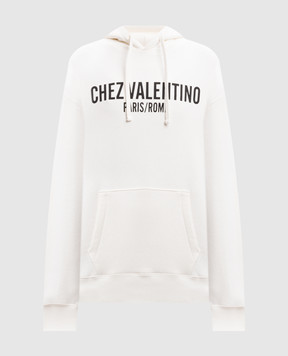 Valentino Белые худи с принтом CHEZ VALENTINO 6B3MF24D960