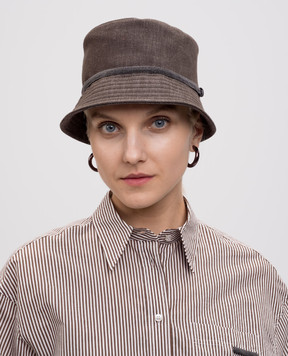 Brunello Cucinelli Коричневая панама с цепочкой мониль MCAP90064P