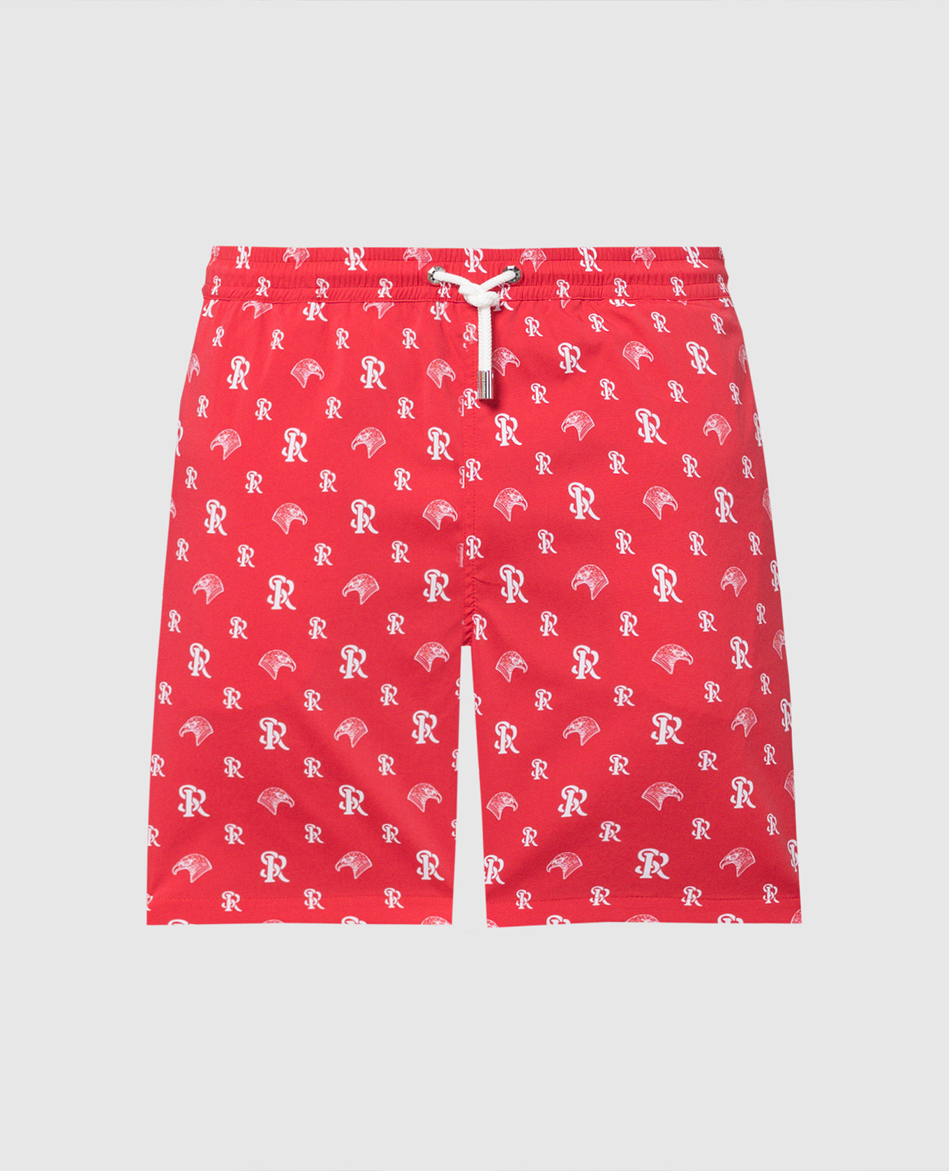 Red logo print swim shorts
