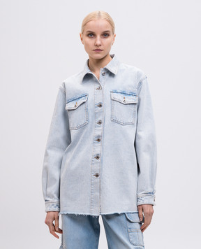 Off-White Голубая джинсовая рубашка с эмблемой Arrow OWYQ004S25DEN001