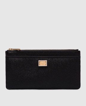 Dolce&Gabbana Чорний шкіряний гаманець з логотипом BI1265A1001
