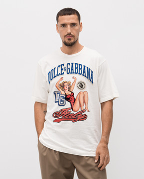 Dolce&Gabbana Белая футболка с принтом G8PN9ZG7PKK