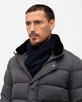 Woolrich Синий шарф с шерстью с нашивкой логотипа CFWOAC0332MRUF0659