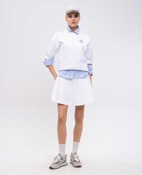 Brunello Cucinelli Біла спідниця-шорти міні з нашивкою емблеми логотипа ML921G3797