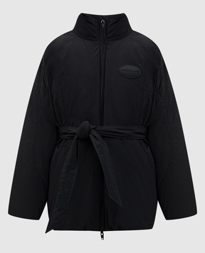 Alexander Wang Черная пуховая куртка с фактурным патчем логотипа 1WC1253280
