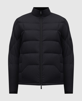 Moncler Синяя пуховая куртка с нашивкой логотипа K20911A00039597YD