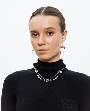 Valentino Серебристые бусы с жемчугом Swarovski 7W2J0X80UXM