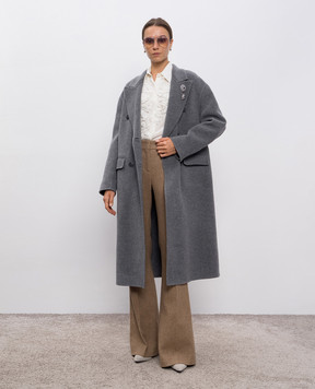 Ermanno Scervino Белая блуза из шелка с рюшами D472K307VKX