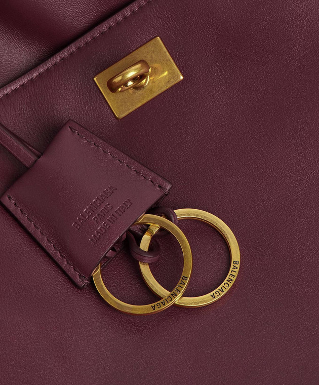 Balenciaga Бордовая кожаная сумка Rodeo 7897722AA4V изображение 5